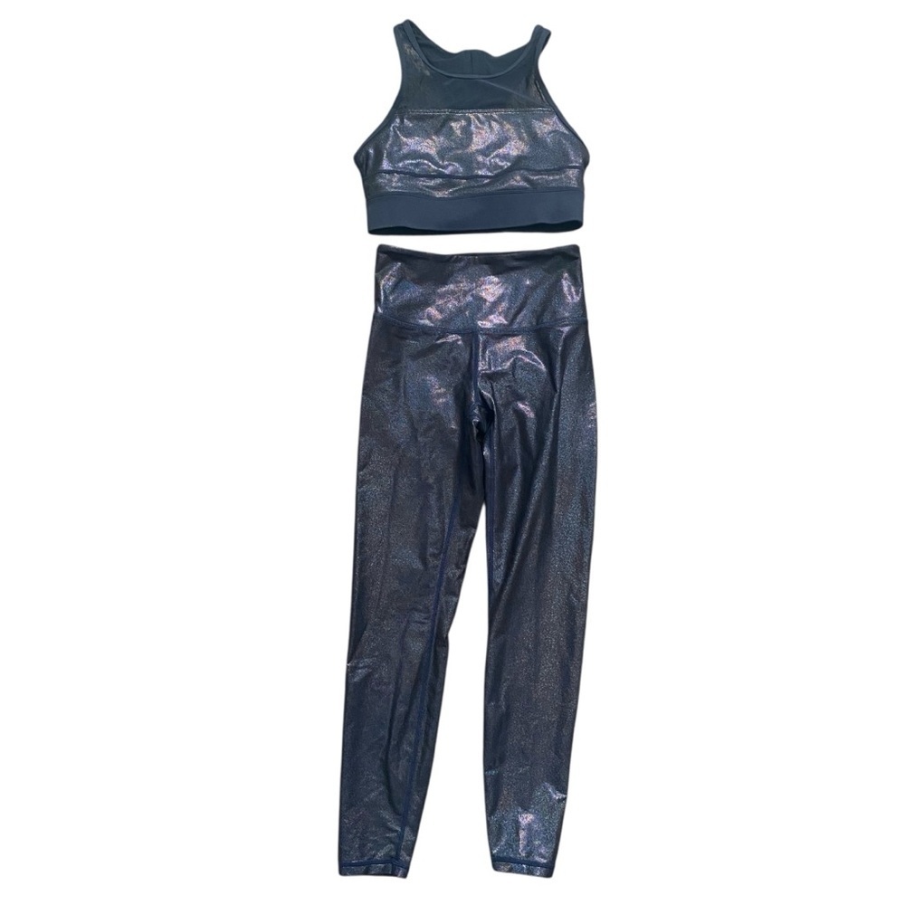Zyia Active Twilight Blue Shimmer All Star Bra and Legging Set Size XS/2 - Picture 2 of 7